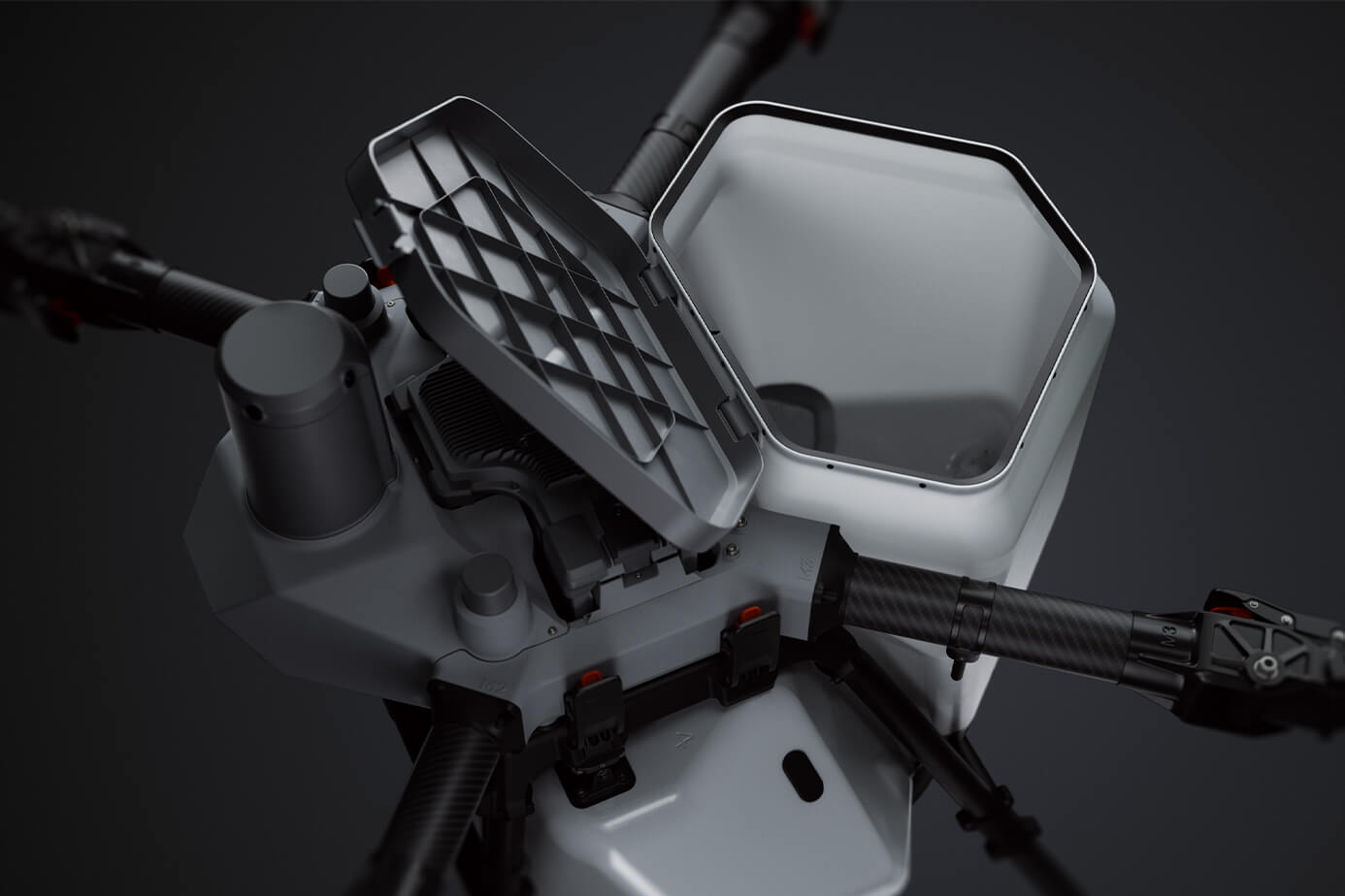 DJI Agras T100 esparcido de fertilizante